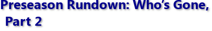 Preseason Rundown: Who’s Gone, Part 2